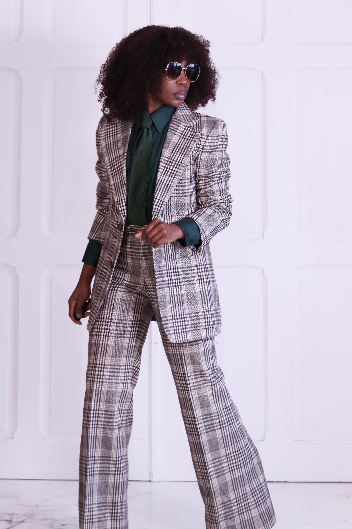 Podium  tailleur pantalon seventies