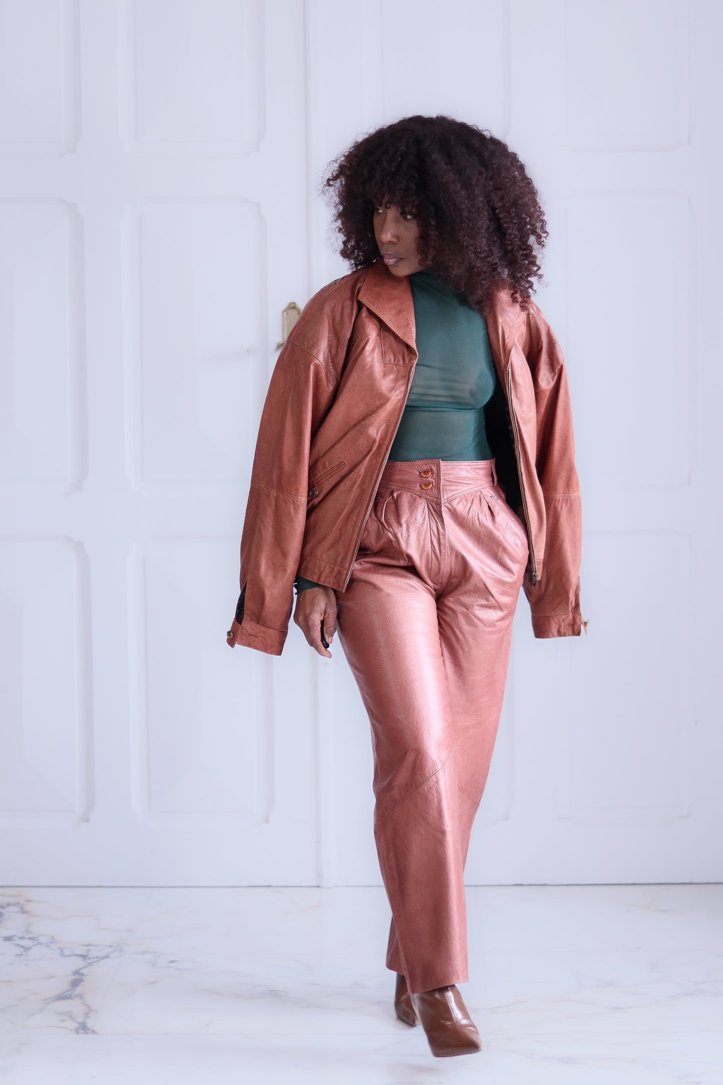 Valerie ensemble pantalon cuir