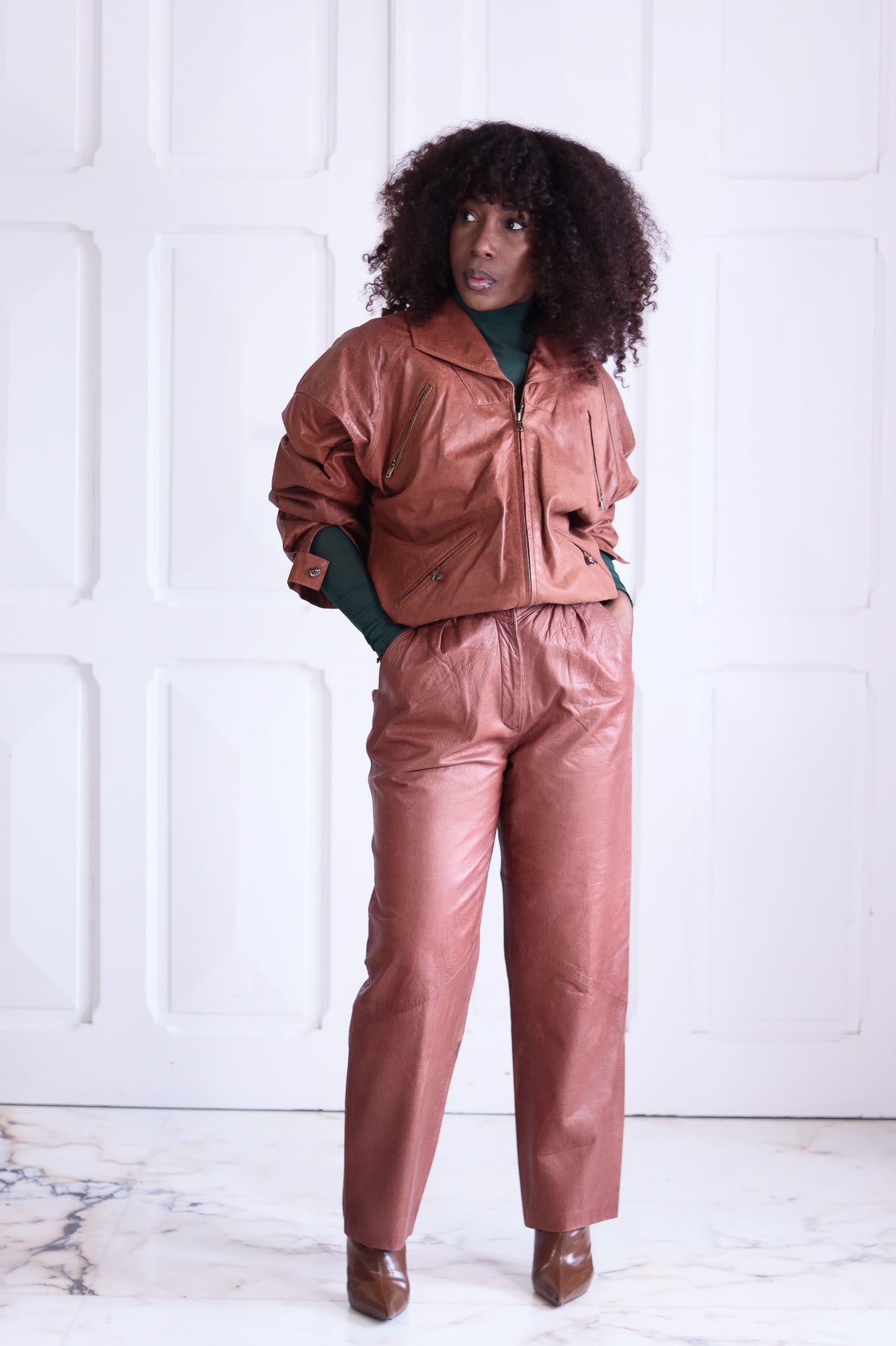 Valerie ensemble pantalon cuir