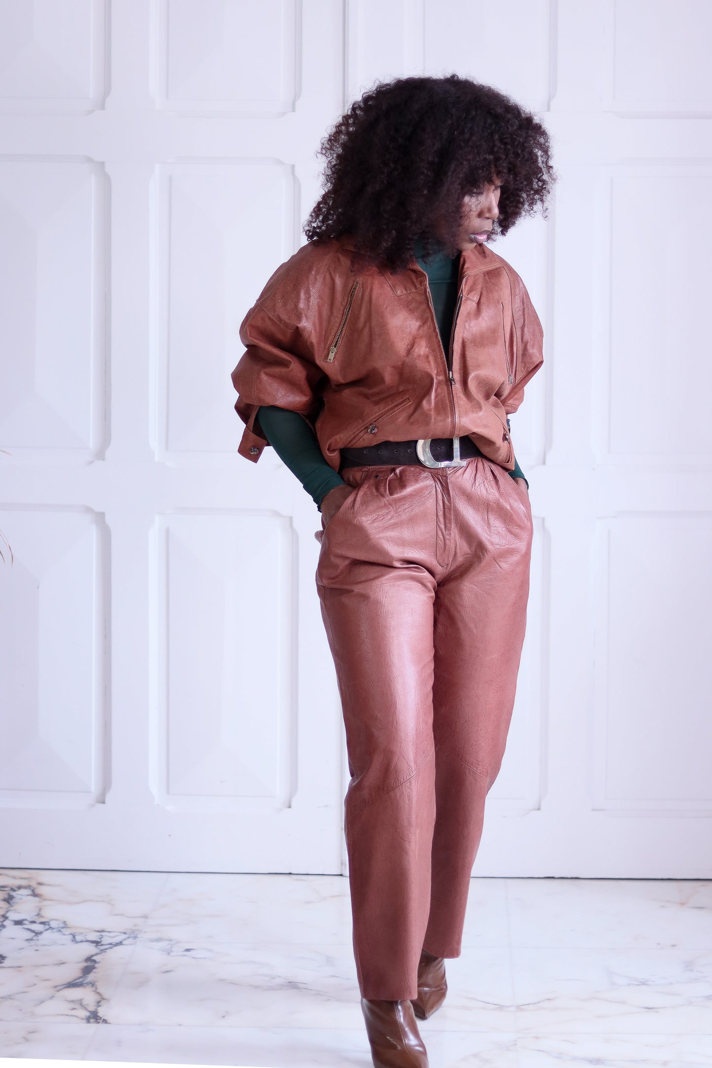 Valerie ensemble pantalon cuir