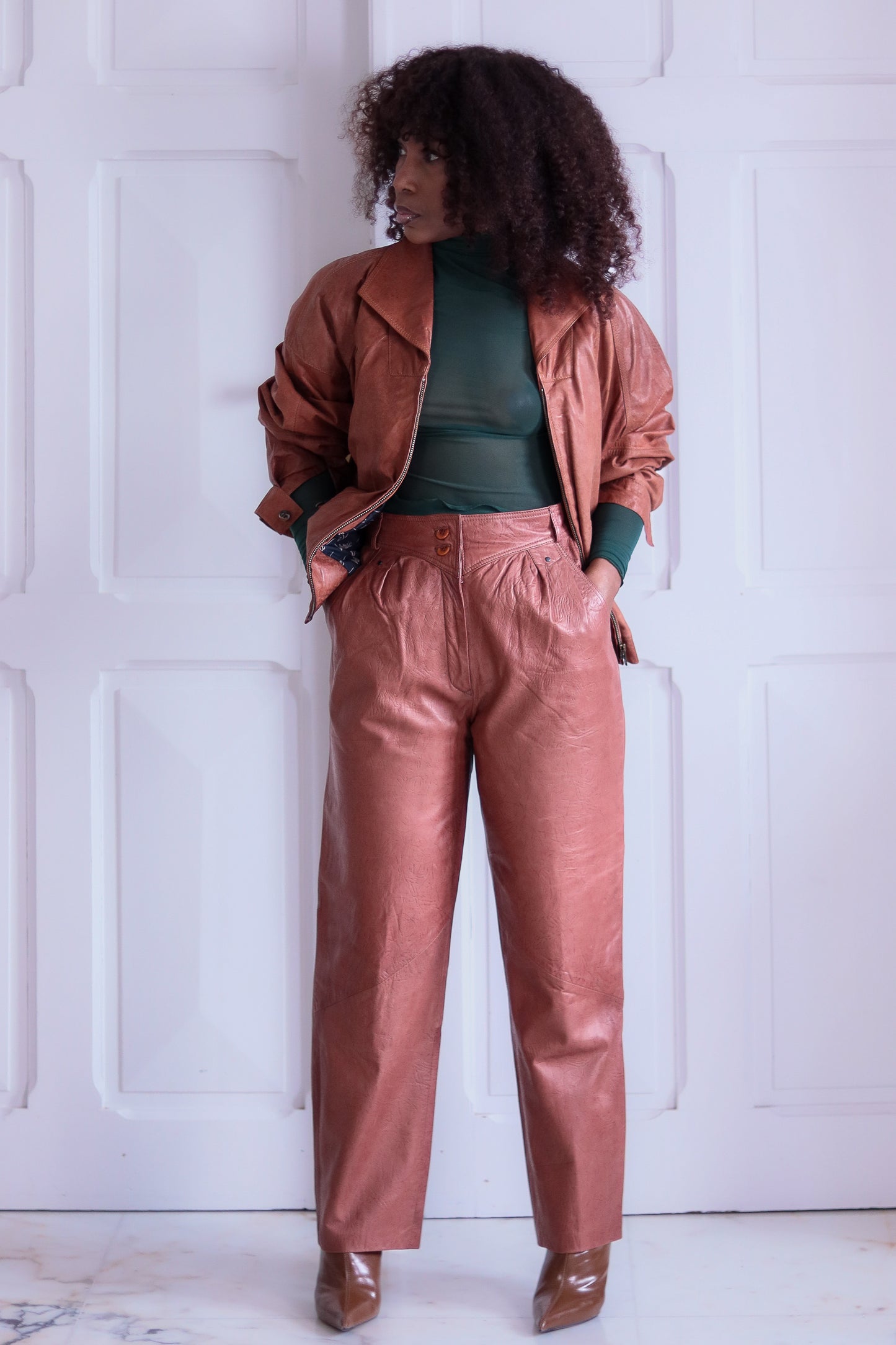 Valerie ensemble pantalon cuir