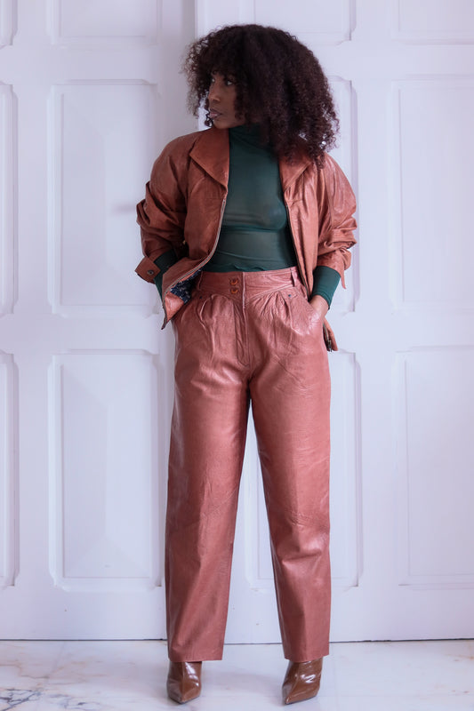 Valerie ensemble pantalon cuir