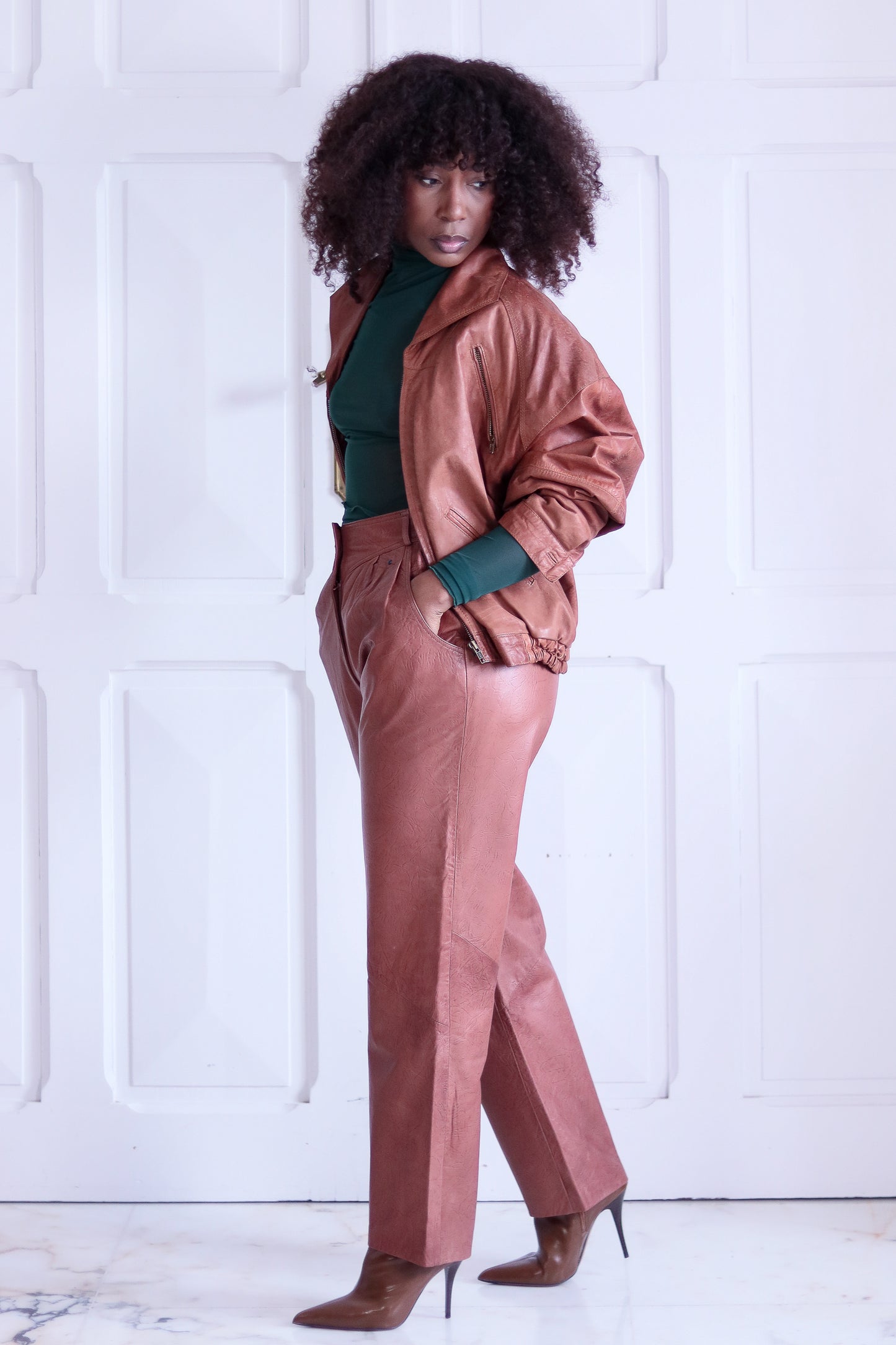 Valerie ensemble pantalon cuir