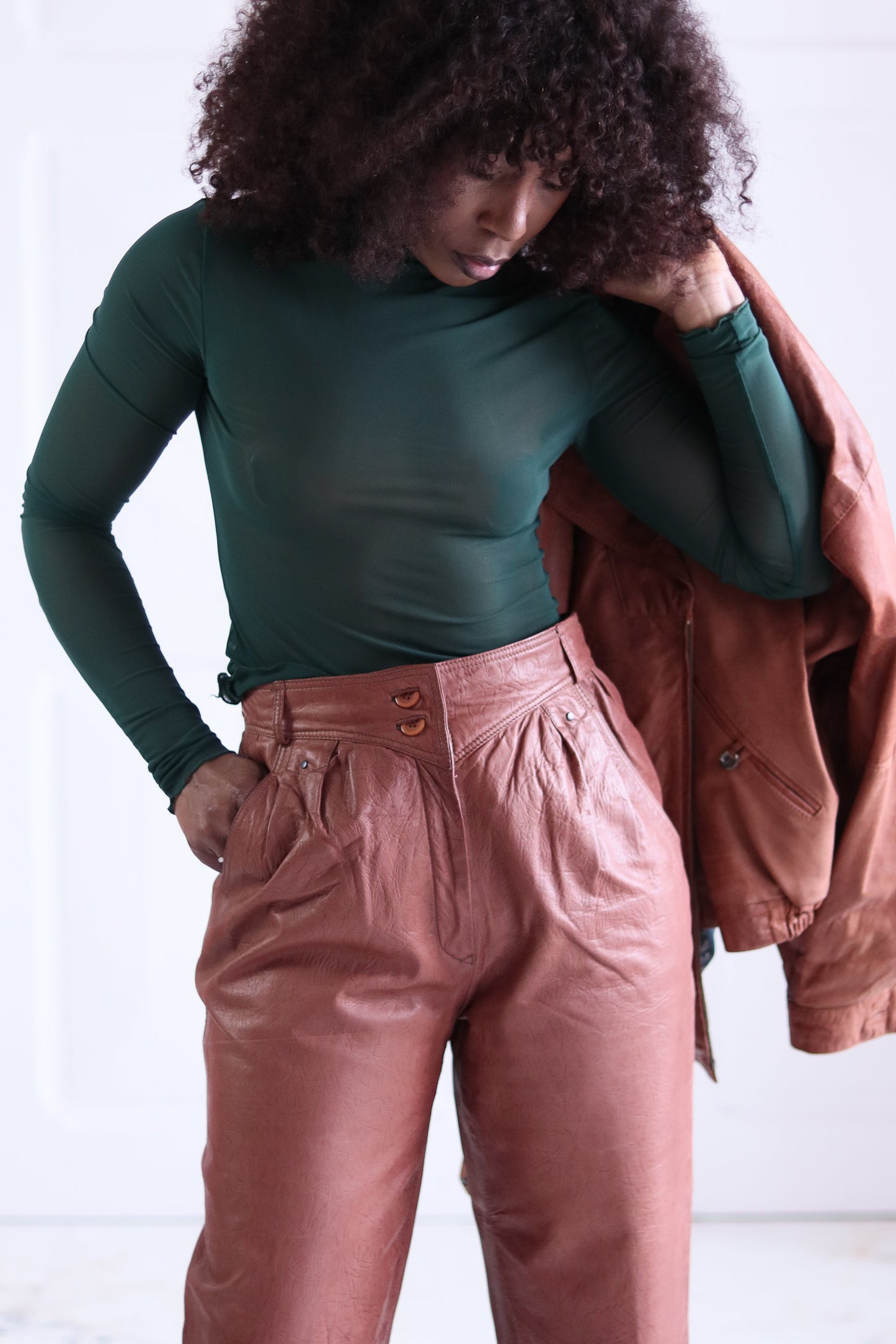 Valerie ensemble pantalon cuir