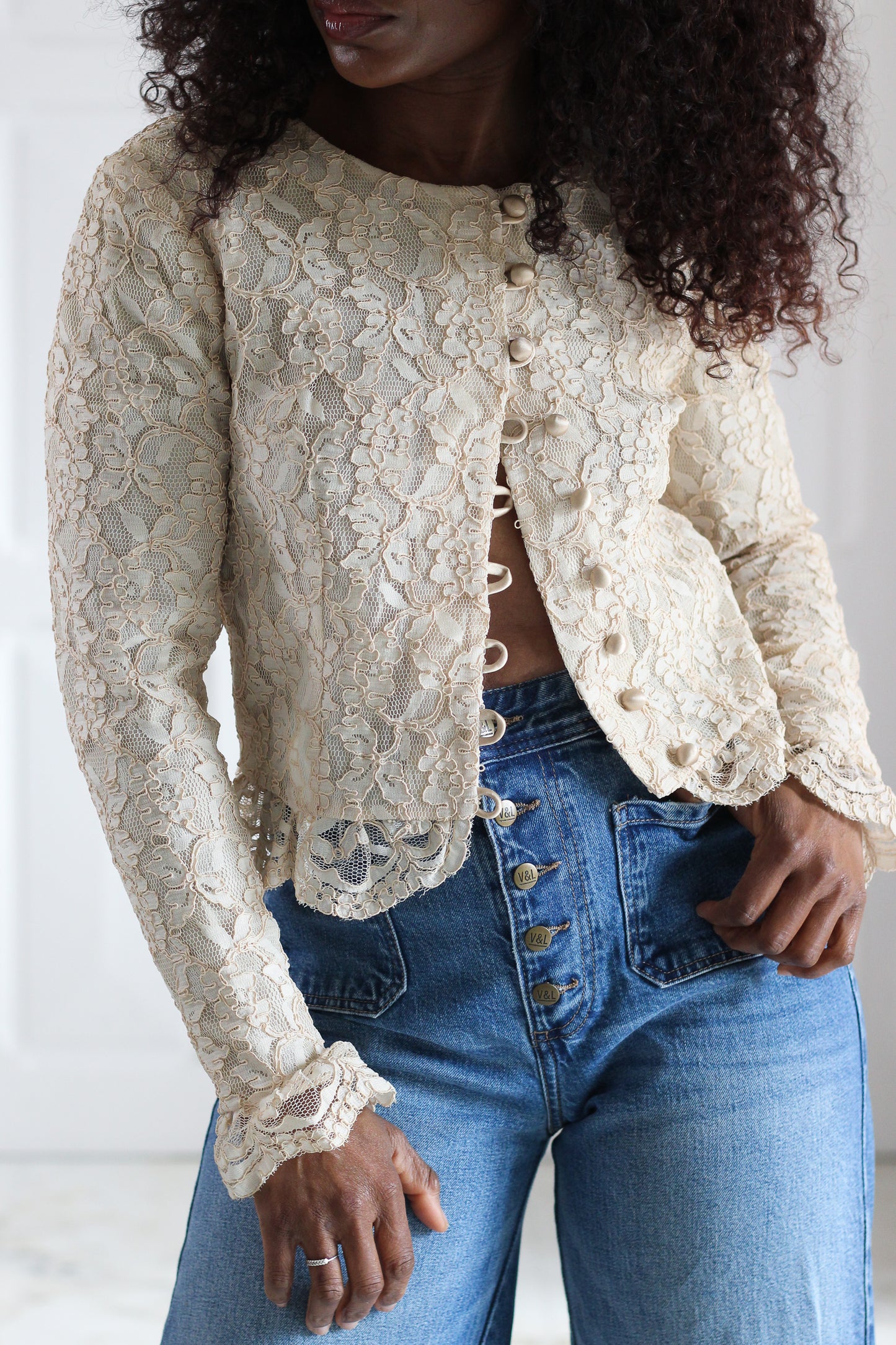 Antonella top en dentelle écrue