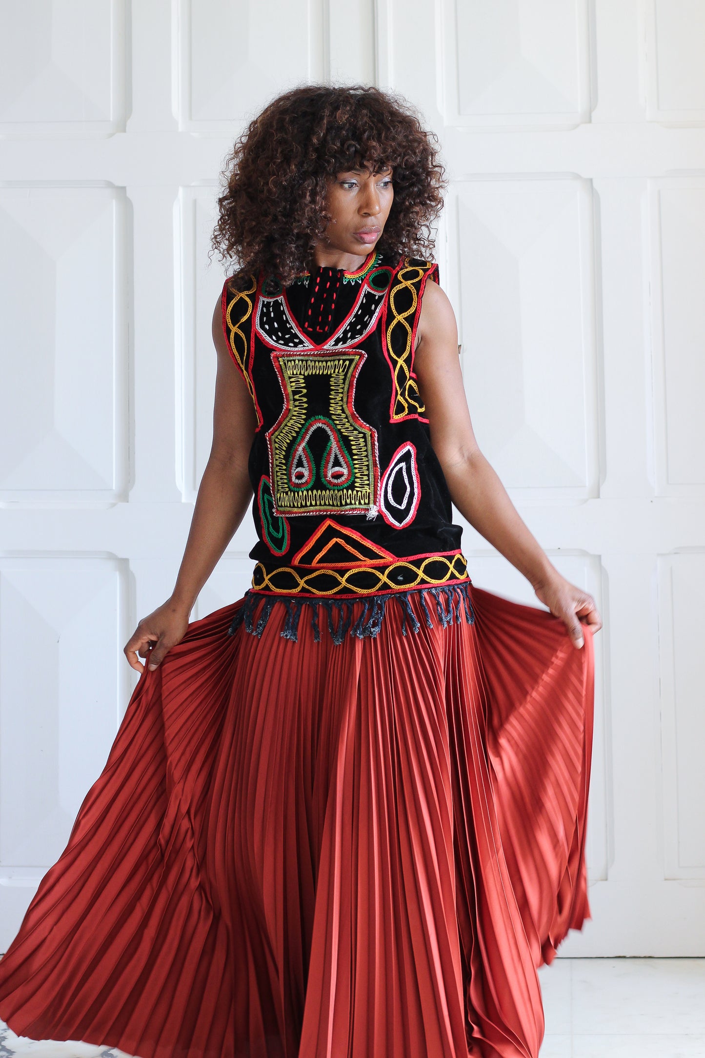 Fait main top tribal bohème ethnique