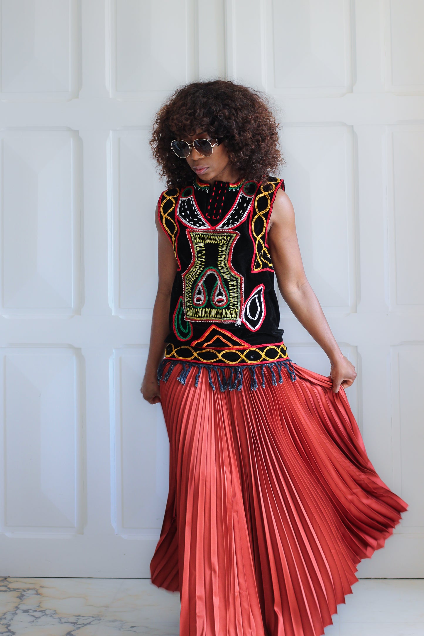 Fait main top tribal bohème ethnique