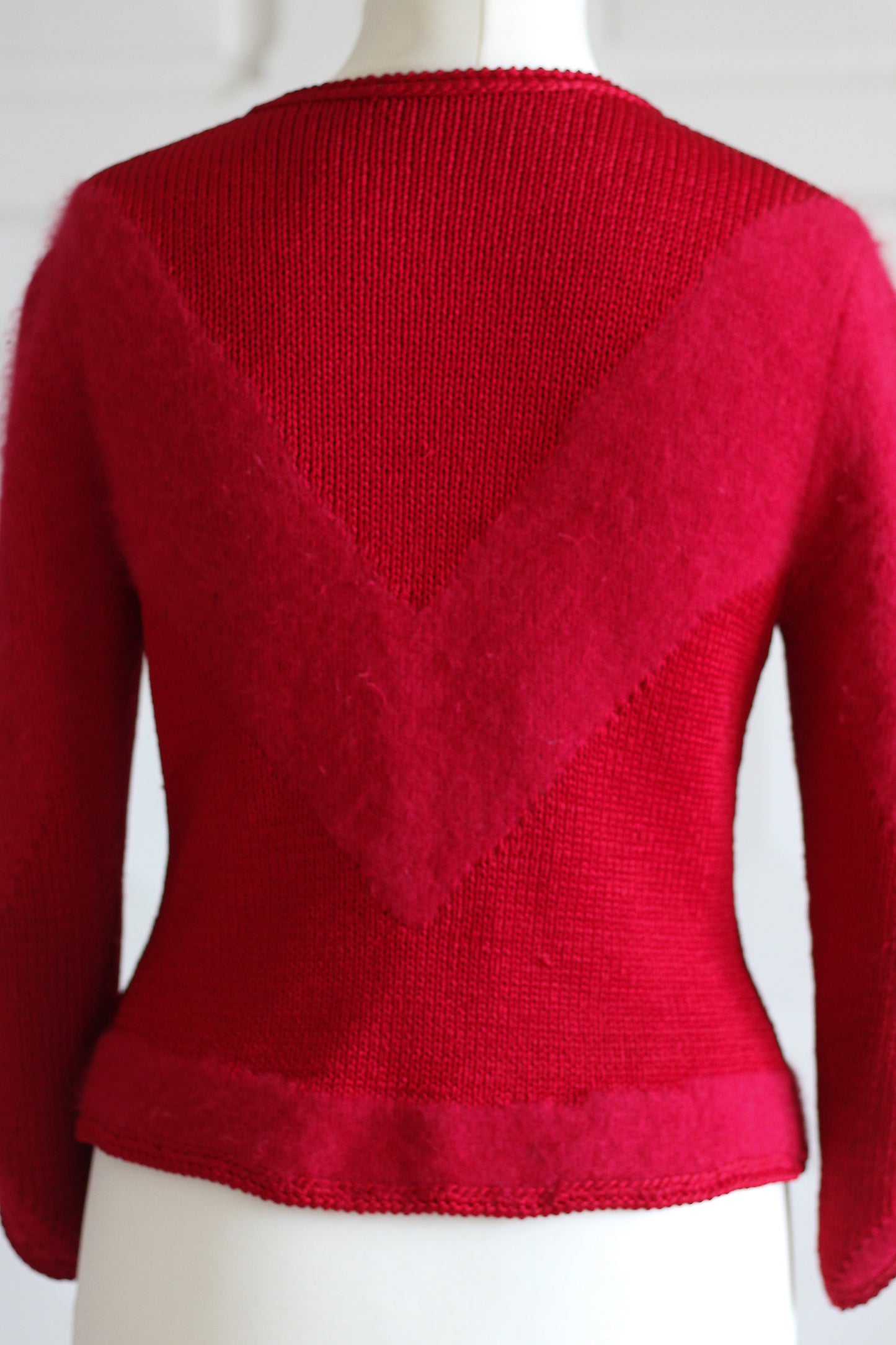 Tricot cardigan vintage en mohair et coton