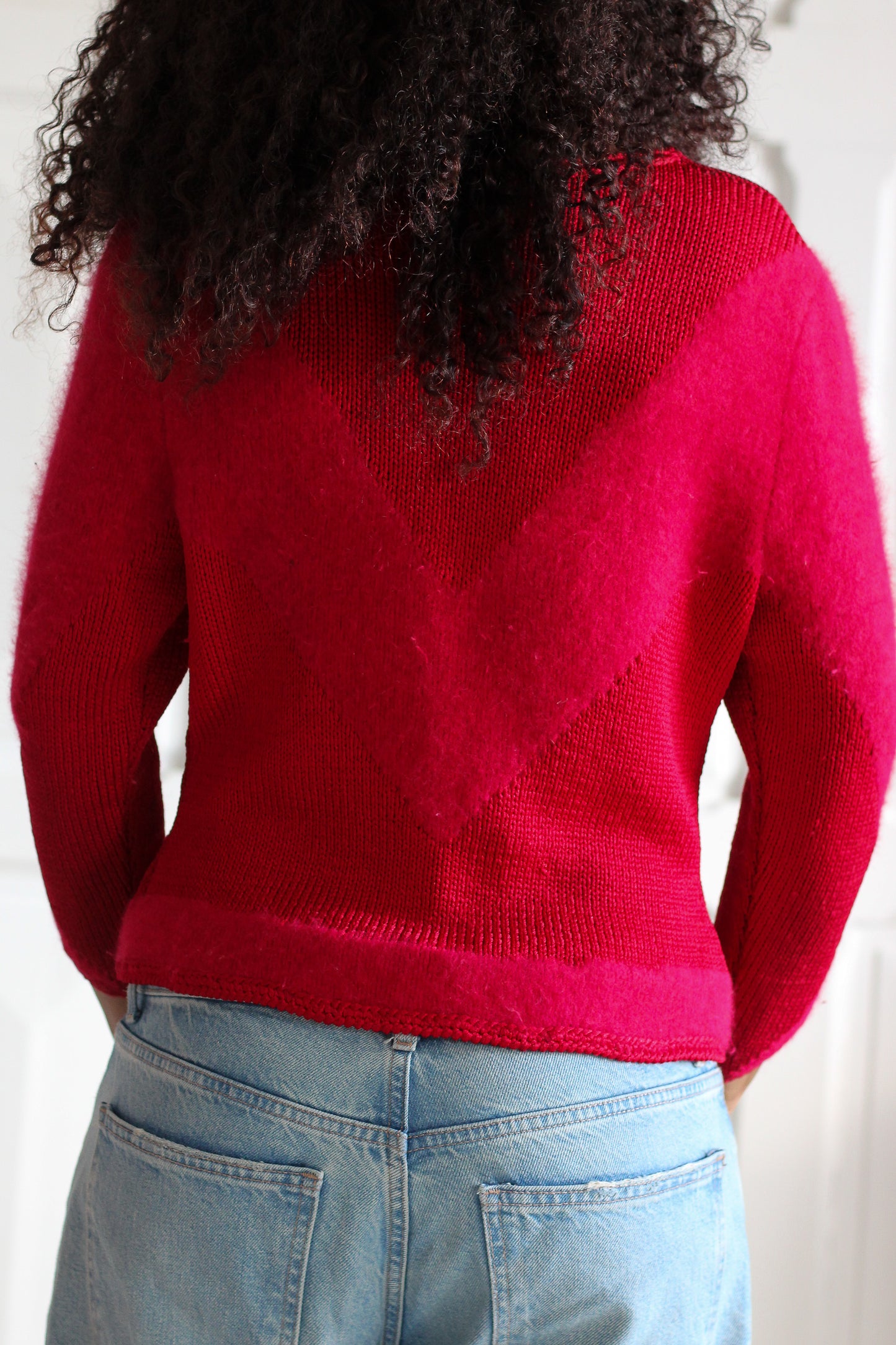 Tricot cardigan vintage en mohair et coton