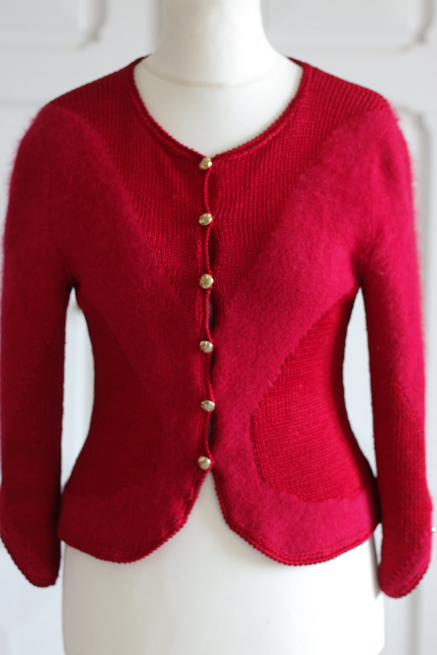 Tricot cardigan vintage en mohair et coton