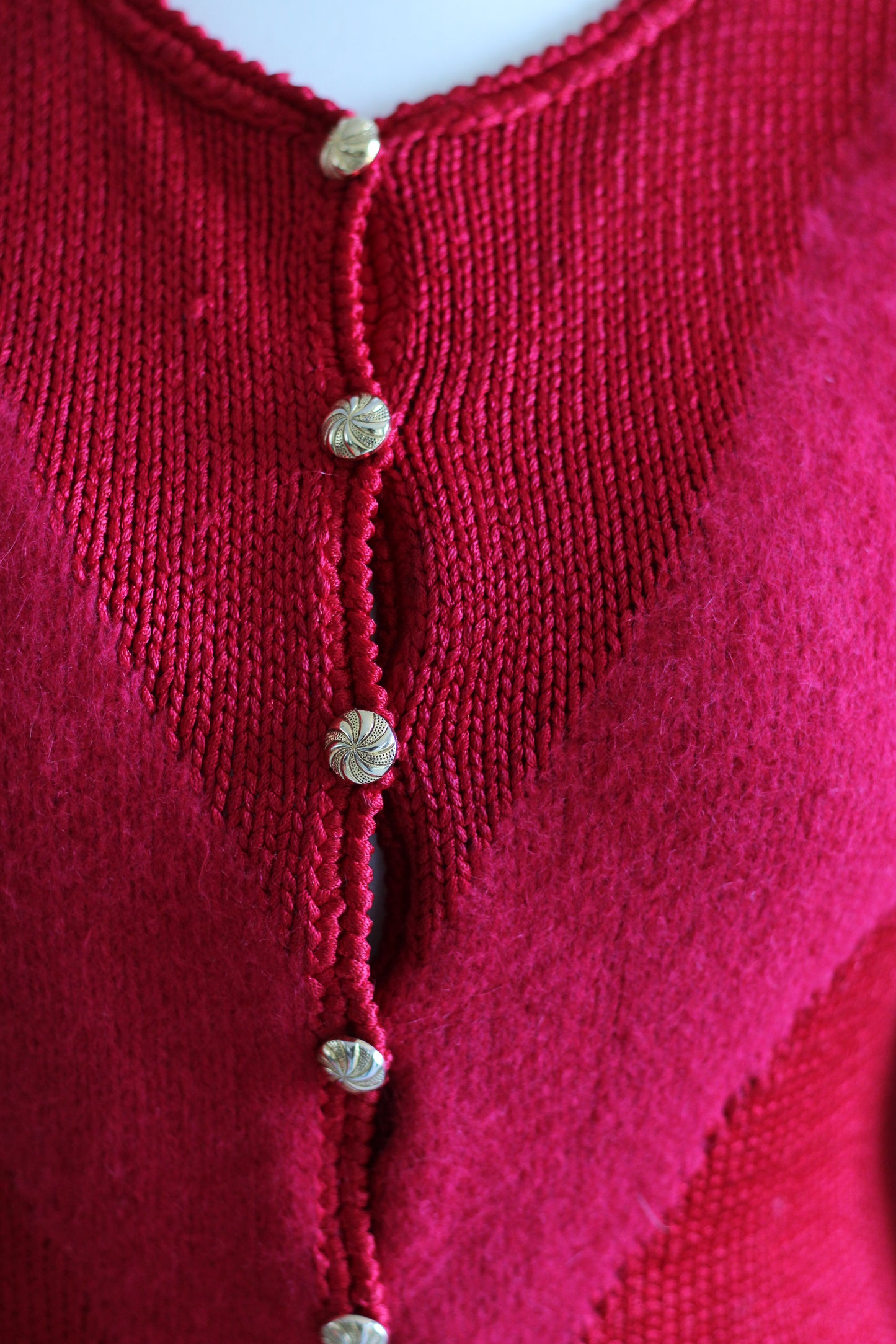 Tricot cardigan vintage en mohair et coton