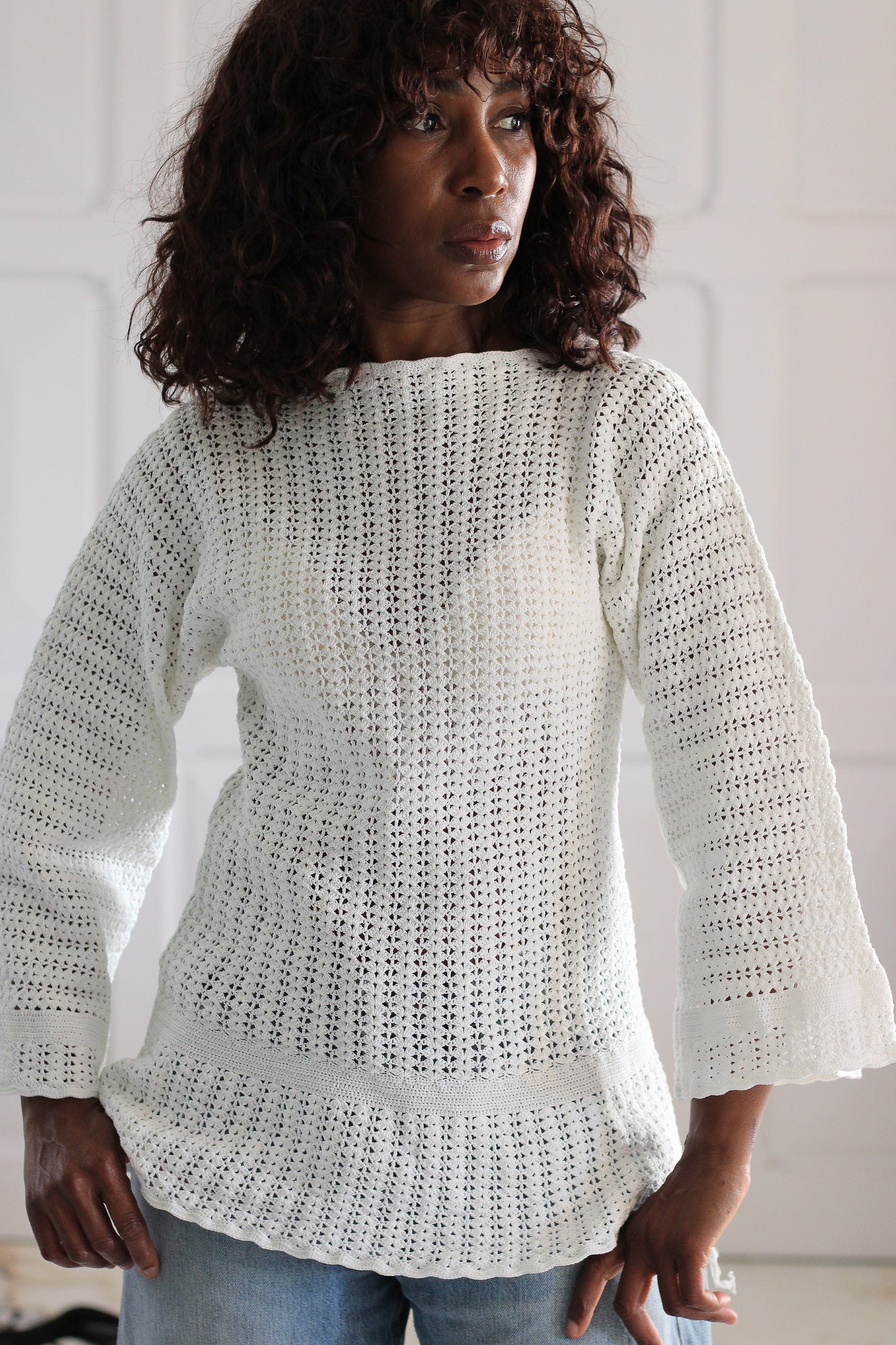 Tricot top  fait main vintage 1970