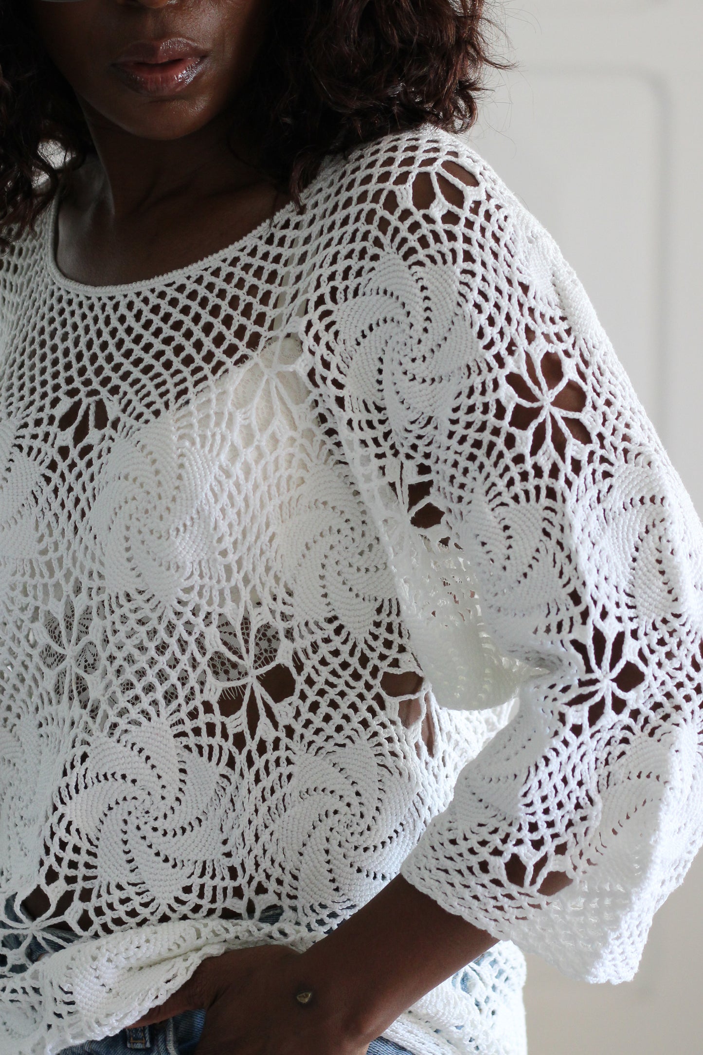 Tricot top  fait main vintage 1980