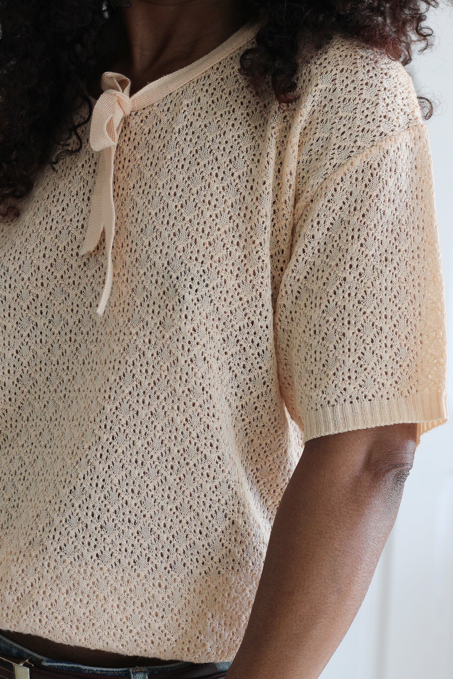 Tricot fait main abricot