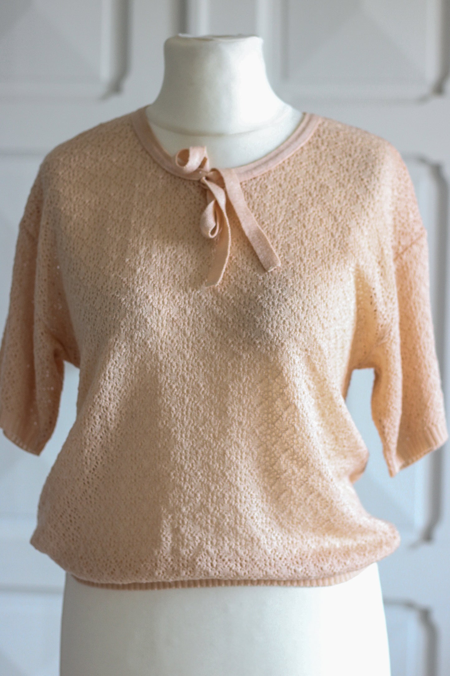 Tricot fait main abricot