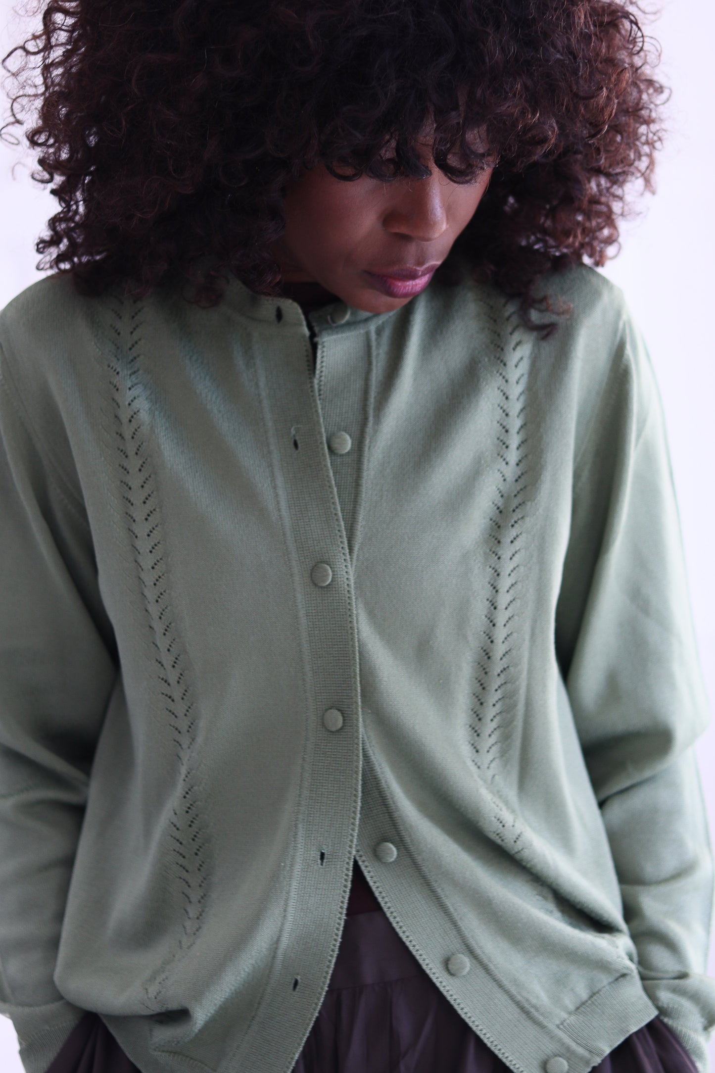 Tricot vintage vert sauge