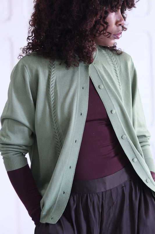 Tricot vintage vert sauge