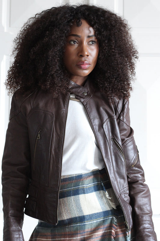 Vimapel veste en cuir vintage