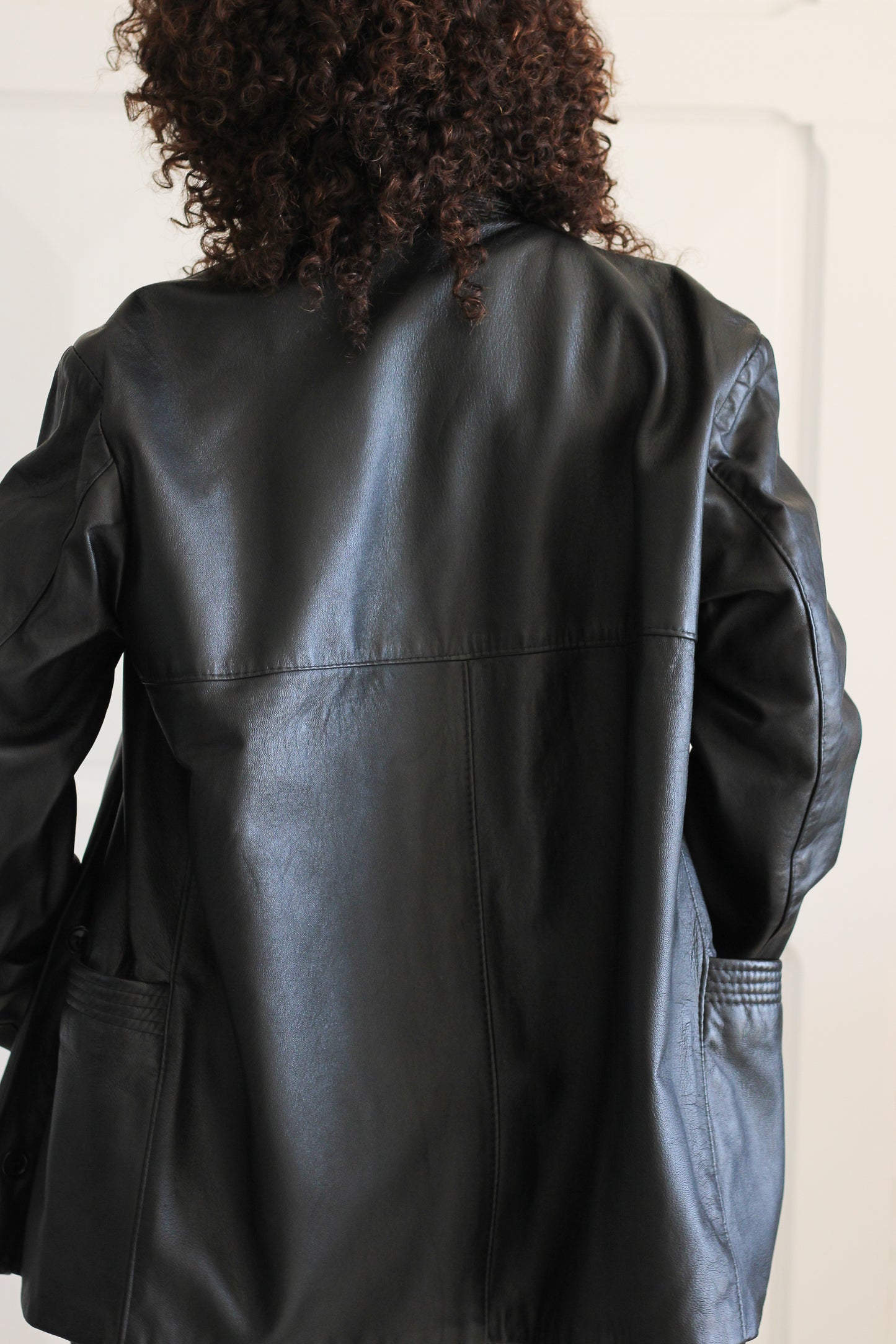 Veste blazer en cuir mixte