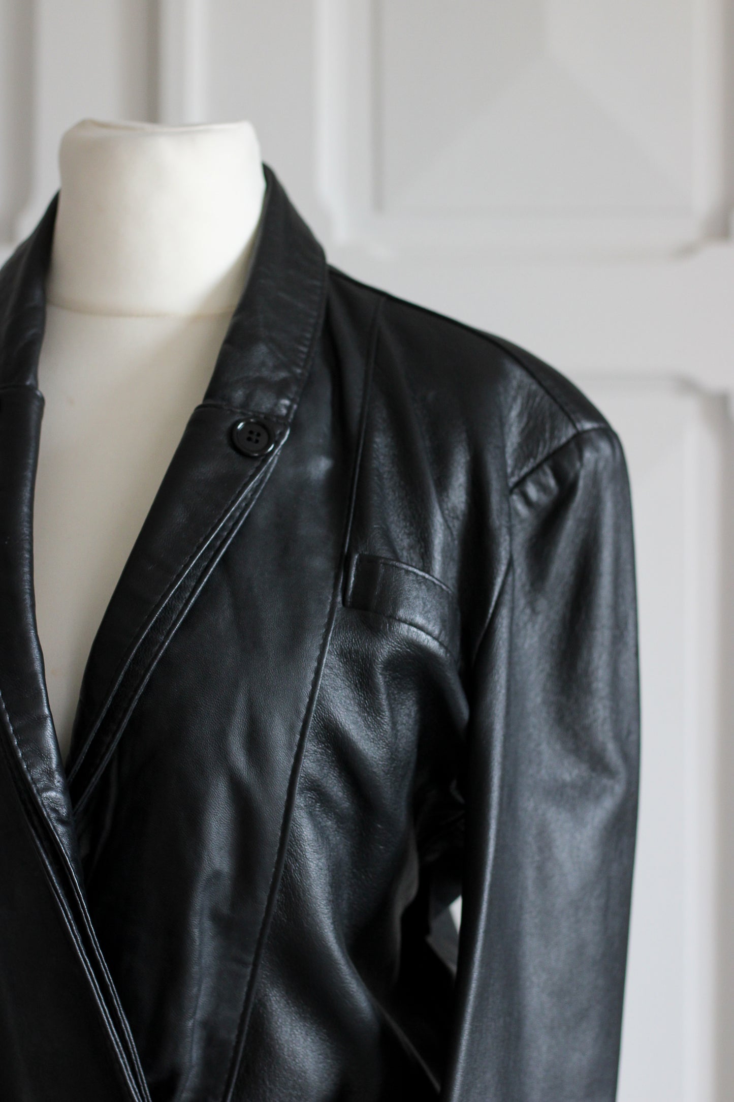 Veste blazer en cuir mixte