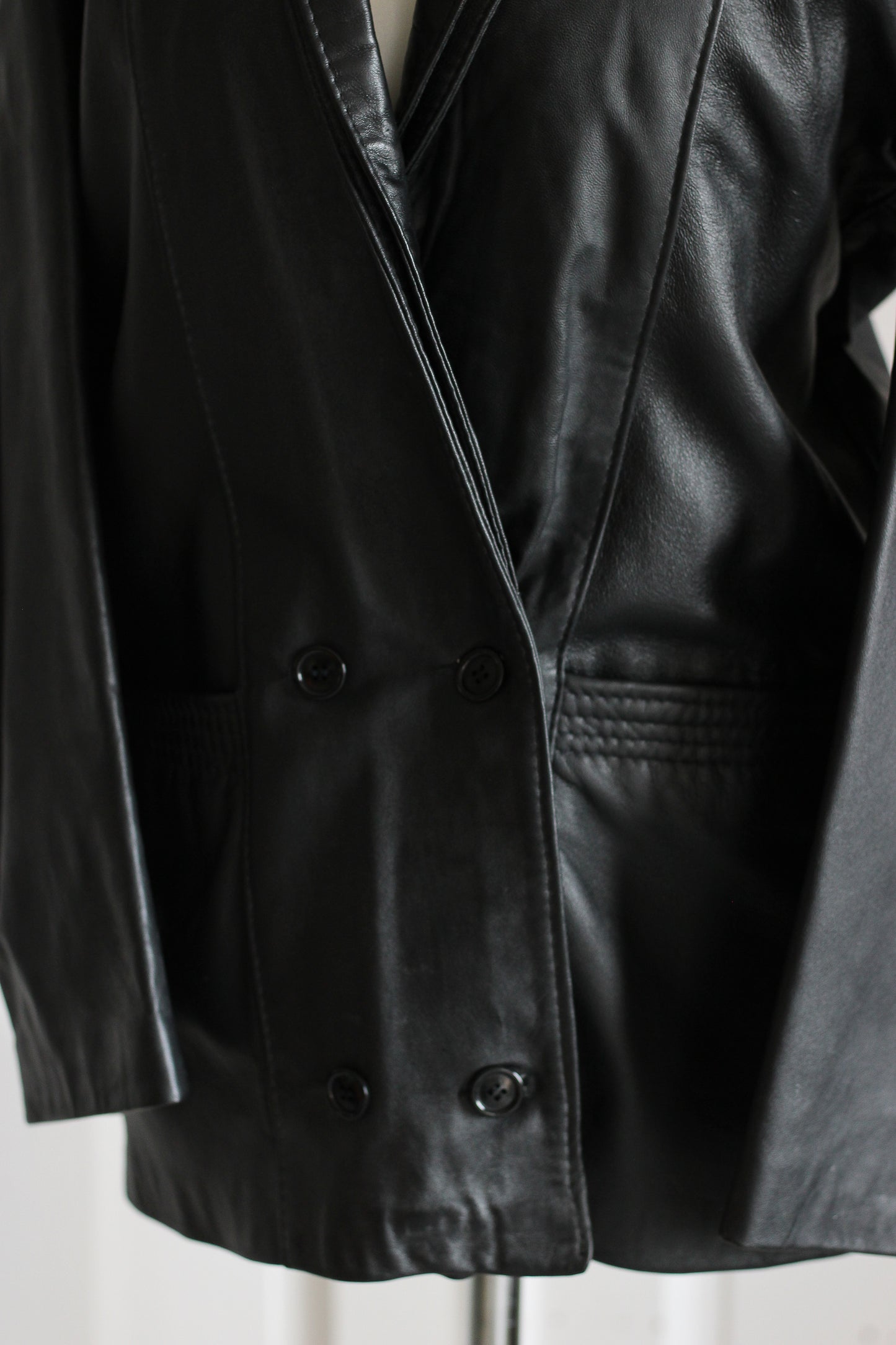 Veste blazer en cuir mixte