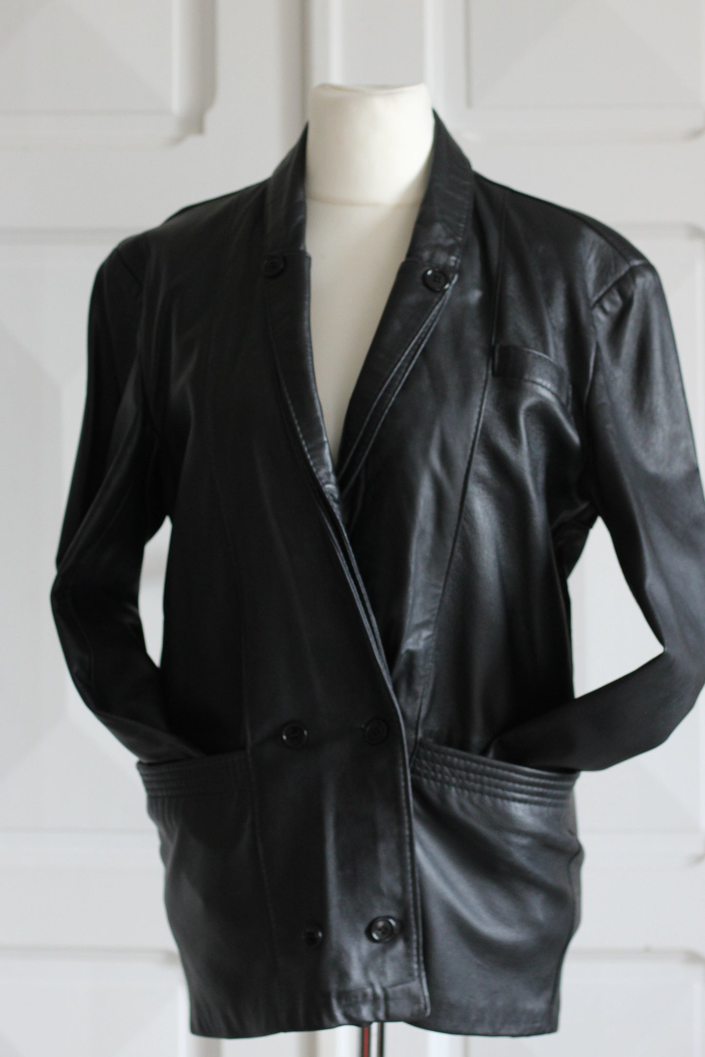 Veste blazer en cuir mixte