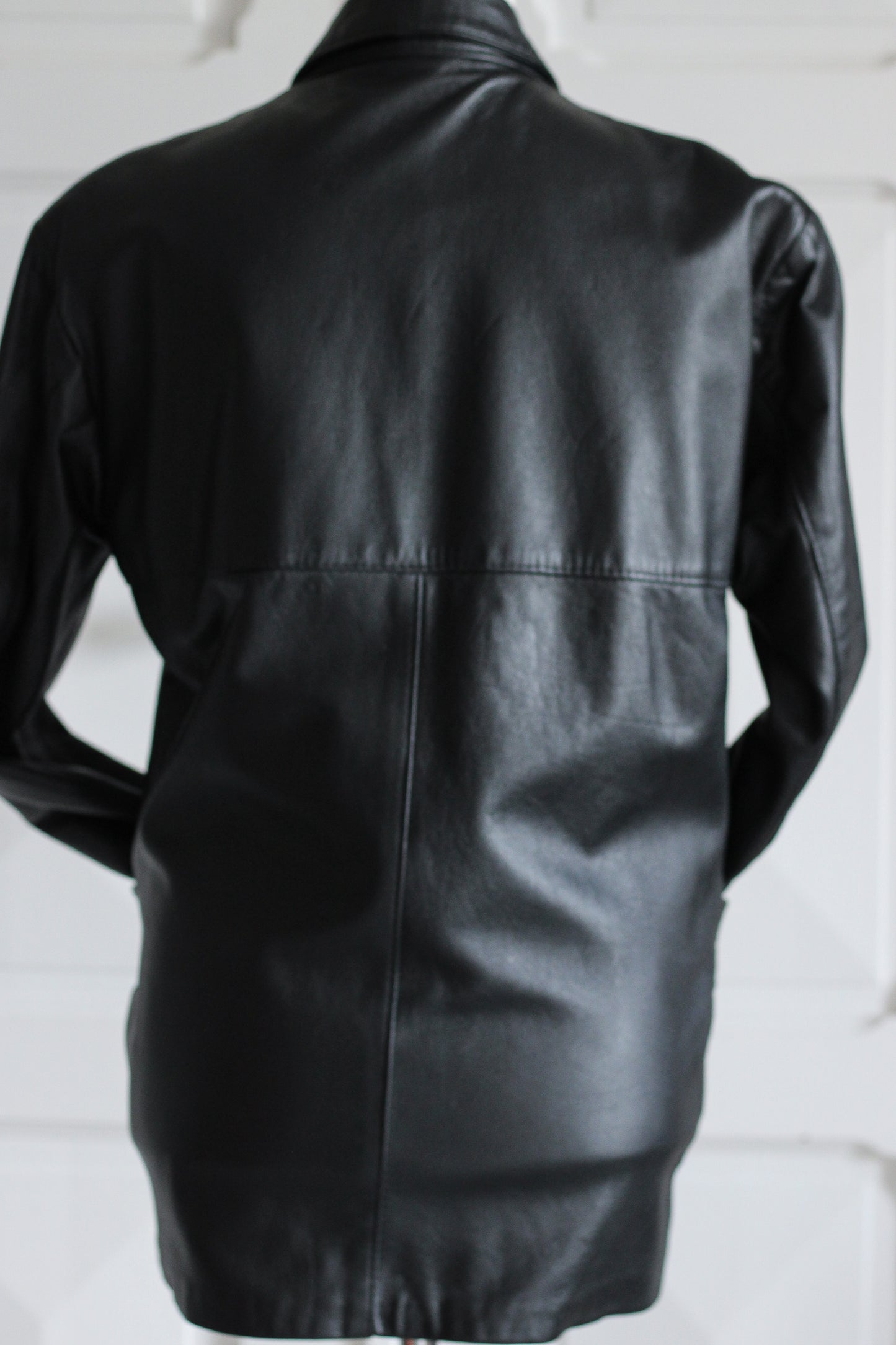 Veste blazer en cuir mixte