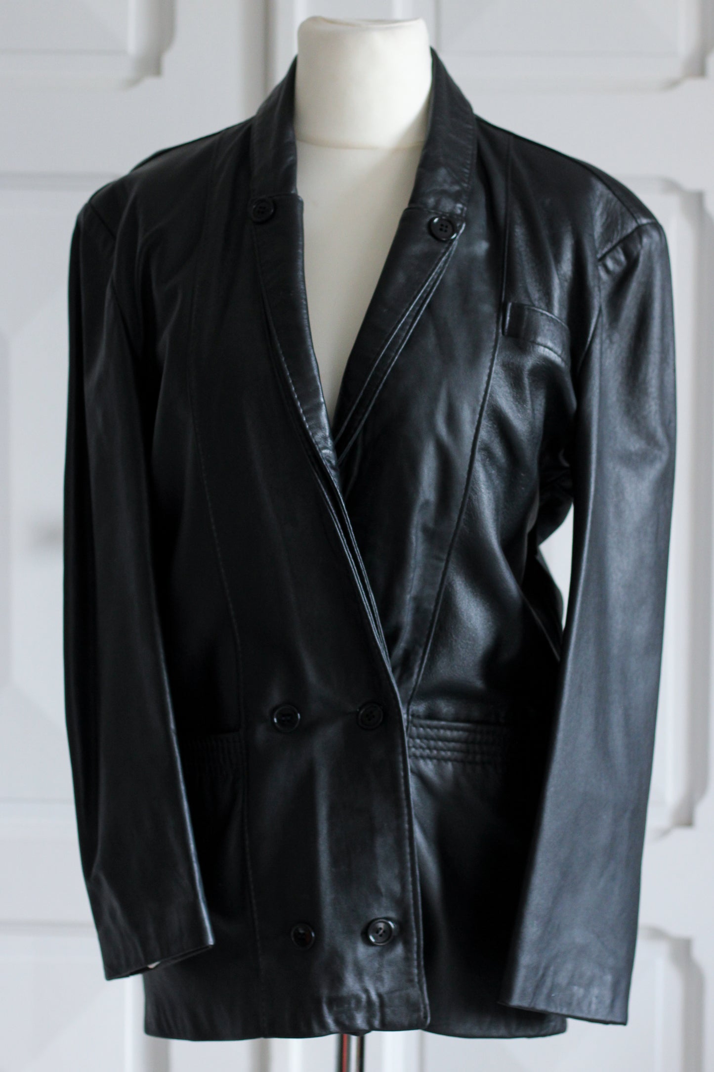 Veste blazer en cuir mixte