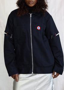 Veste bleu de travail upcyclée