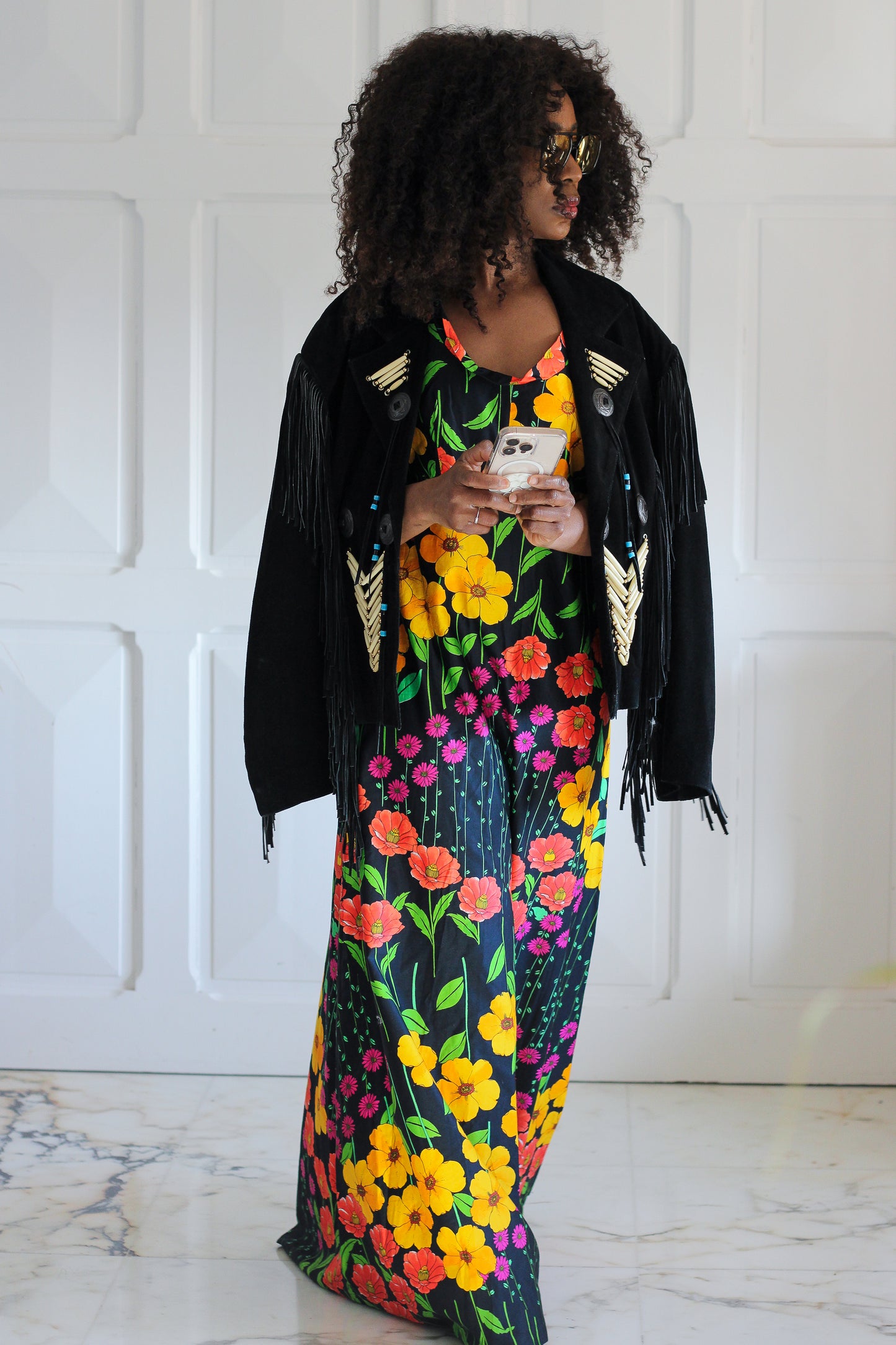 Veste à franges artisanale