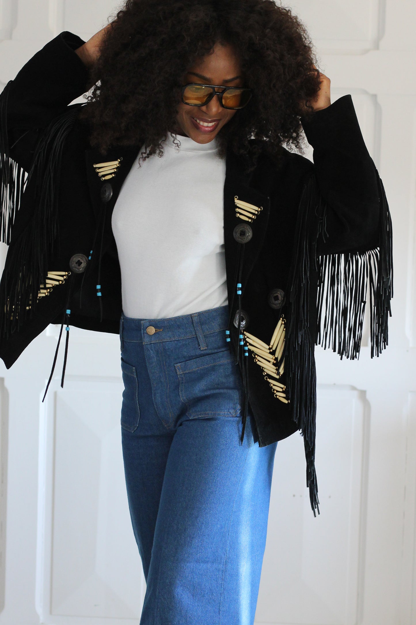 Veste à franges artisanale