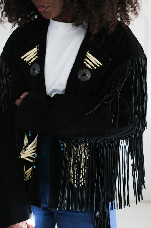 Veste à franges artisanale