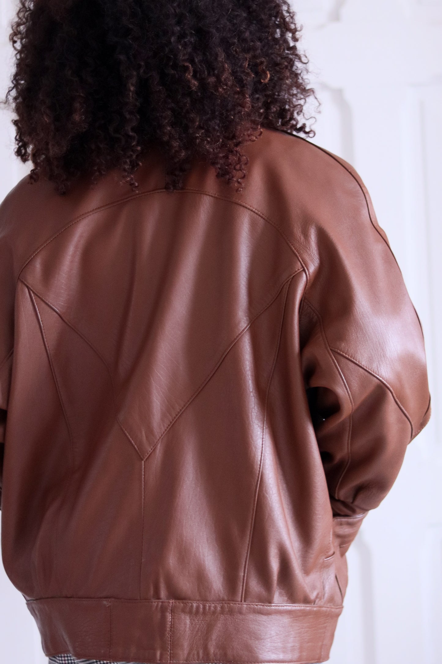 vintage veste en cuir caramel