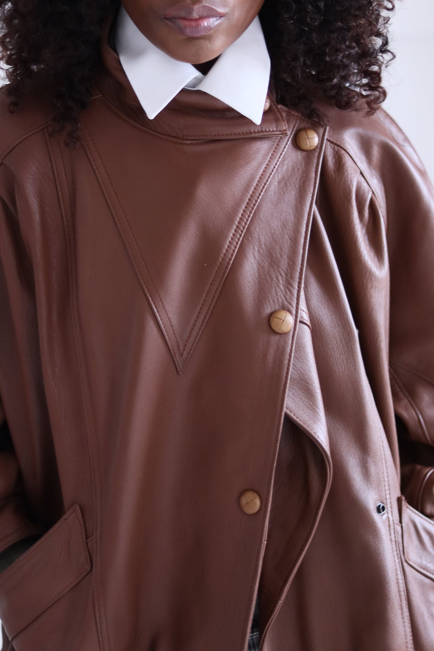 vintage veste en cuir caramel