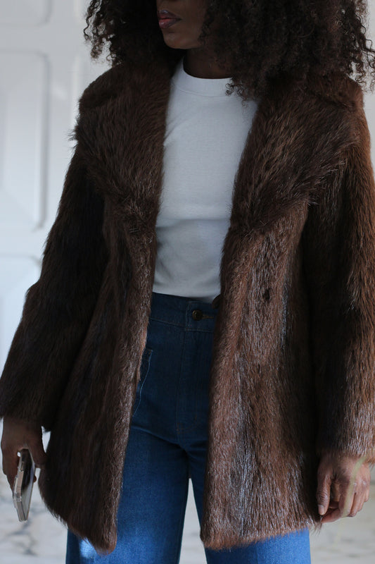 Fait main veste en poils rasés