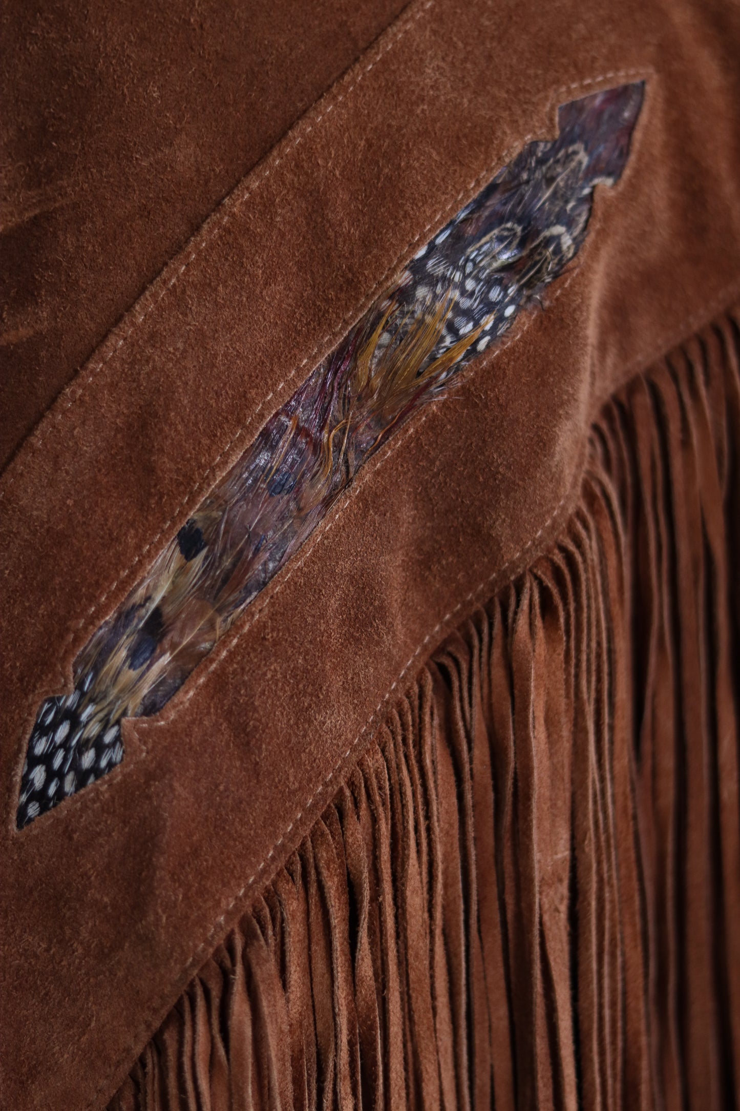 El Lobo veste à franges cuir daim