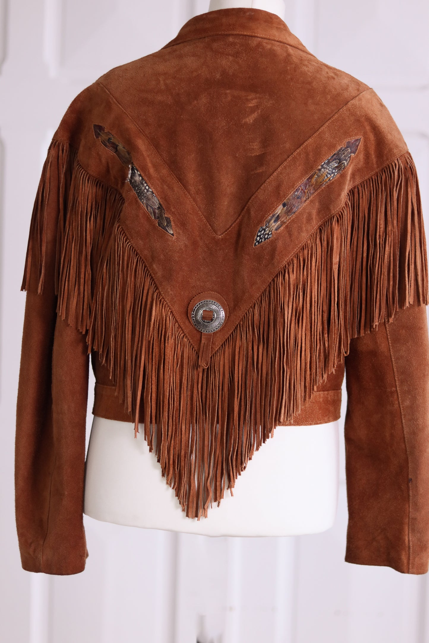 El Lobo veste à franges cuir daim