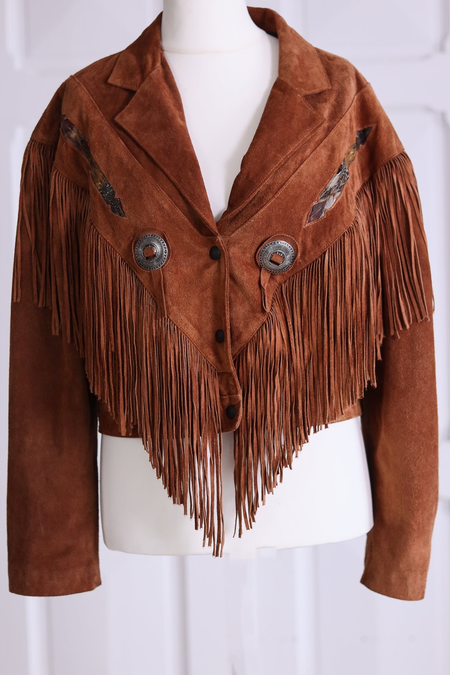 El Lobo veste à franges cuir daim