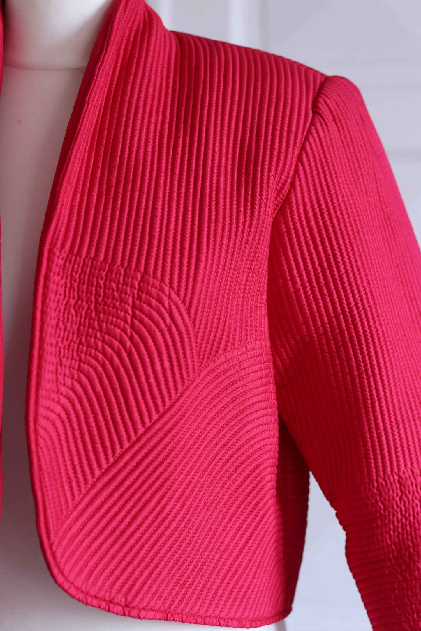 Fait main veste cocktail rose framboise