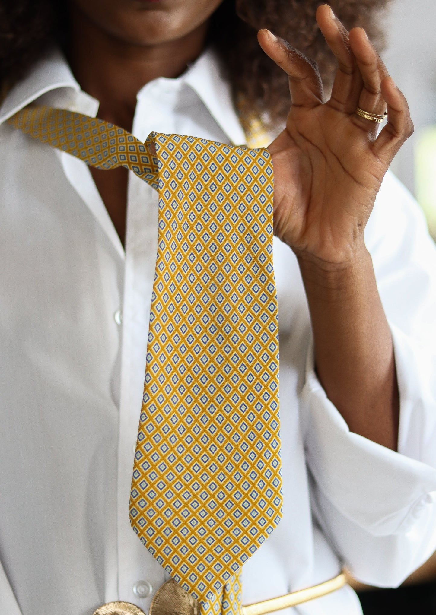 Jean Patou cravate à motif géométrique