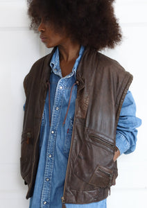 Gilet cuir SCOOTER 90's