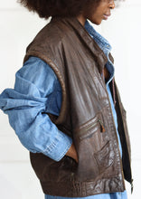 Charger l&#39;image dans la galerie, Gilet cuir SCOOTER 90&#39;s