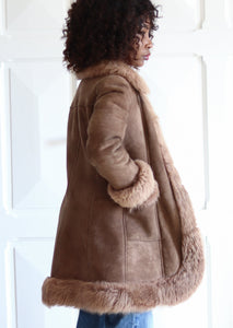 Manteau peau lainée